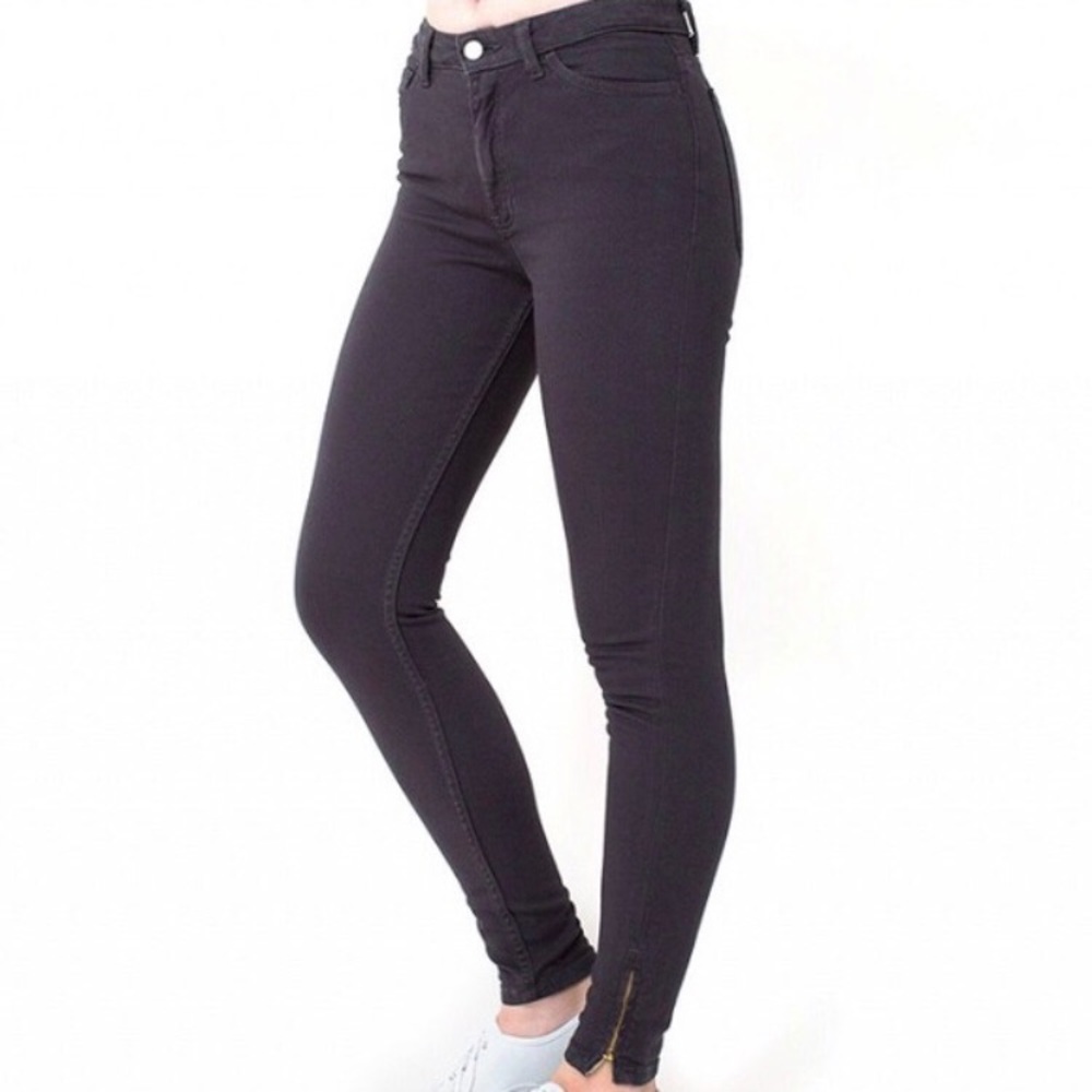 AA High-Waisted Denim with Ankle Zipper